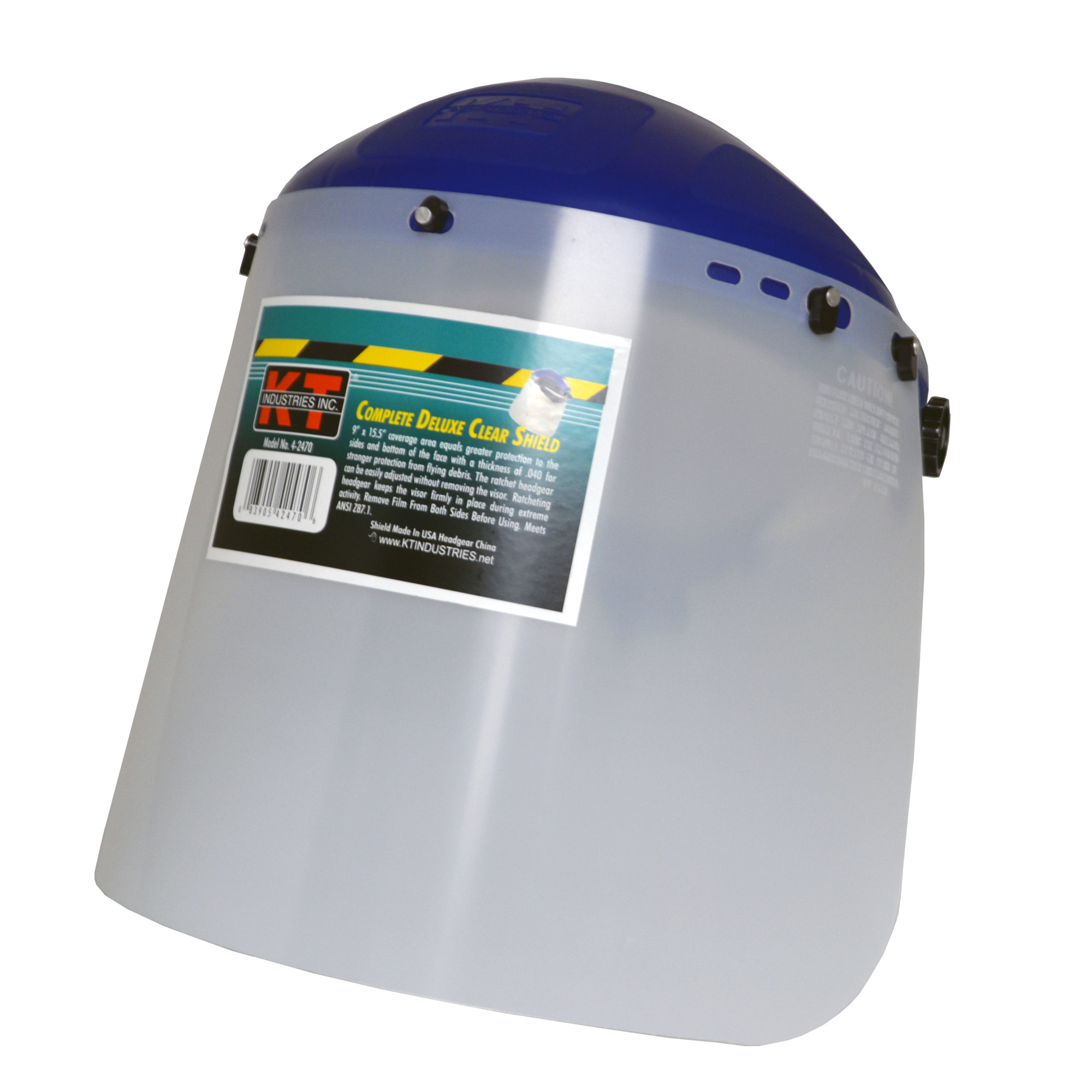 K-T Industries Clear Face Shield — Ratchet Style, Impact-Resistant, Model# 4-2470